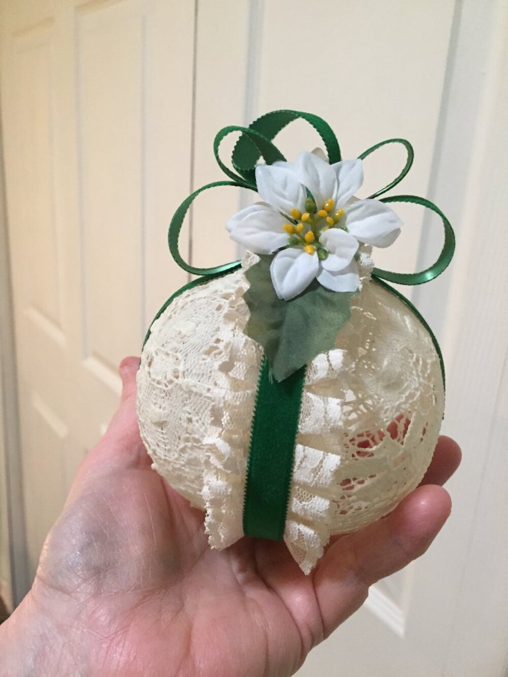 Vintage Nostalgia Lane Lace Ornament
